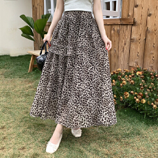 批发2026夏季新款女高腰豹纹半身裙慵懒风显瘦长裙设计感通勤<b class='q'>百搭</b>裙子