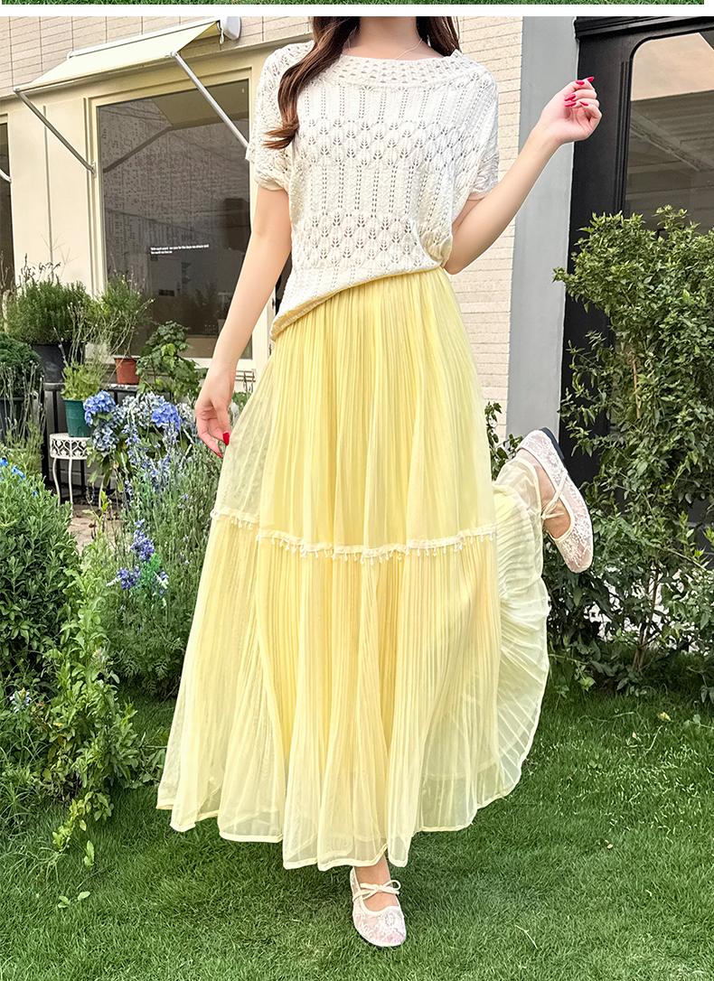 실사 빛 럭셔리 무거운 작업 비즈 박기 망사 반신 스커트 여성 봄 여름 새로운 하이웨이스트 고급 센스 품격 다용도 치마