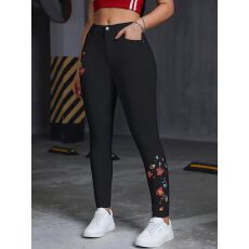 批发跨境爆款欧美花朵刺绣紧身<b class='q'>弹力</b>牛仔裤四季百搭休闲女士牛仔<b class='q'>小脚裤</b>