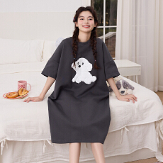 批发缤果睡衣<b class='q'>夏</b>季新款睡衣女士拉架仿棉圆领卡通可爱甜美睡裙女