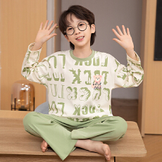 批发缤果睡衣春秋冬季长袖圆领纯棉<b class='q'>男</b><b class='q'>童</b>卡通睡衣长裤男青少年套装
