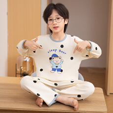 批发缤果睡衣春秋冬季长袖圆领纯棉<b class='q'>男</b><b class='q'>童</b>卡通睡衣长裤男青少年套装
