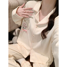 批发缤果<b class='q'>睡衣</b> 春秋冬季韩版<b class='q'>睡衣</b>女开衫翻领拉架仿棉卡通家居服