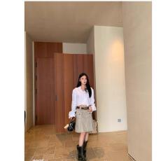 批发古着感时髦百褶<b class='q'>半身</b>裙女秋夏美式复古a字包臀<b class='q'>中裙</b>小众梨形遮肉潮