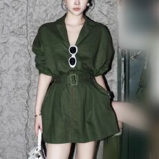 批发已出货 欧货轻熟风<b class='q'>高端</b>干练气质茶歇裙御姐女神范设计感<b class='q'>连衣裙</b>