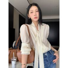 批发<b class='q'>白色</b>气质显瘦长袖<b class='q'>衬衫女</b>秋季通勤职场高智感韩系穿搭设计感上衣潮