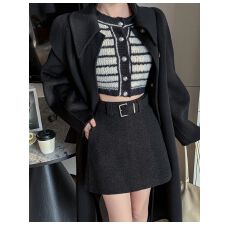 批发毛呢<b class='q'>半身裙</b>大码女装秋冬设计感百搭减龄A字短裙高腰显瘦<b class='q'>包臀</b>短裙