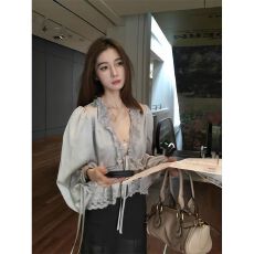 早春设计感蕾丝花边显瘦休闲百搭通勤亲肤衬衫上衣女2026年新款潮