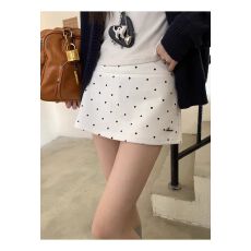 批发今年流行爆款白色半身裙女夏2026新款百搭a字包臀裙子波点短裙裤