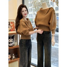 轻熟御姐穿搭软糯秋冬毛衣高级感气质独特漂亮收腰短款针织衫上衣