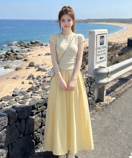초기 여름 2026 슈퍼 화재 한 부서 여름 ootd 아름다운 착용 가져 가라. 전체 집합 작은 점프 슈트 치마 투피스 슈트 여성