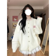 批发小个子韩系慵懒风纽扣开<b class='q'>衫</b>圆领上衣女宽松毛衣外套秋冬显瘦<b class='q'>针织</b><b class='q'>衫</b>