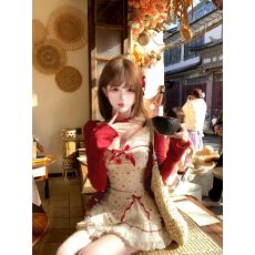 批发【瑞茜】樱桃丸子 <b class='q'>春</b>夏新款纯欲风半身裙上衣半裙 R8565Y