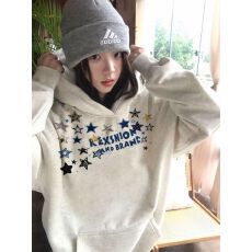 批发<b class='q'>韩版</b>无绳有口袋 连帽印花<b class='q'>卫衣</b>外套女