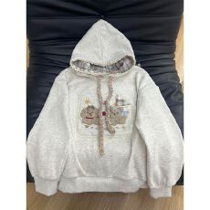 批发薄款/加绒 原版做工 刺绣贴布 韩版纯棉华棉复合卫衣女