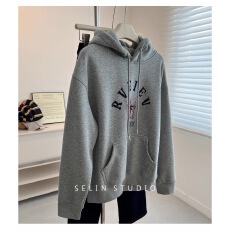 批发<b class='q'>韩国</b>东大门袋鼠印花连帽加绒套头<b class='q'>卫衣</b>女宽松慵懒冬季新款加厚帽衫