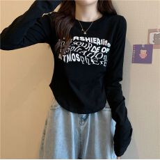 批发95棉 美式复古<b class='q'>宽松</b>高级设计感港味<b class='q'>长袖</b>女