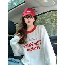 批发原版做法减龄<b class='q'>宽松</b>内搭打底衫字母印花<b class='q'>长袖</b><b class='q'>t</b><b class='q'>恤</b>