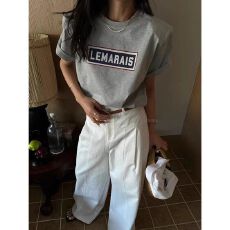 韩版纯棉100%棉短袖T恤女宽松大码印花