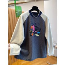 批发德绒特<b class='q'>大码</b>300斤磨毛t恤女<b class='q'>长袖</b>2025新款宽松减龄上衣冬