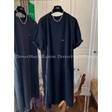 批发舒服绒欧韩独特超好看垂感短袖<b class='q'>连衣裙</b>长裙宽松女设计新款2026夏季