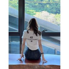 批发2026年新款白色短袖T恤夏季宽松显瘦小众设计感字母印花上衣潮女
