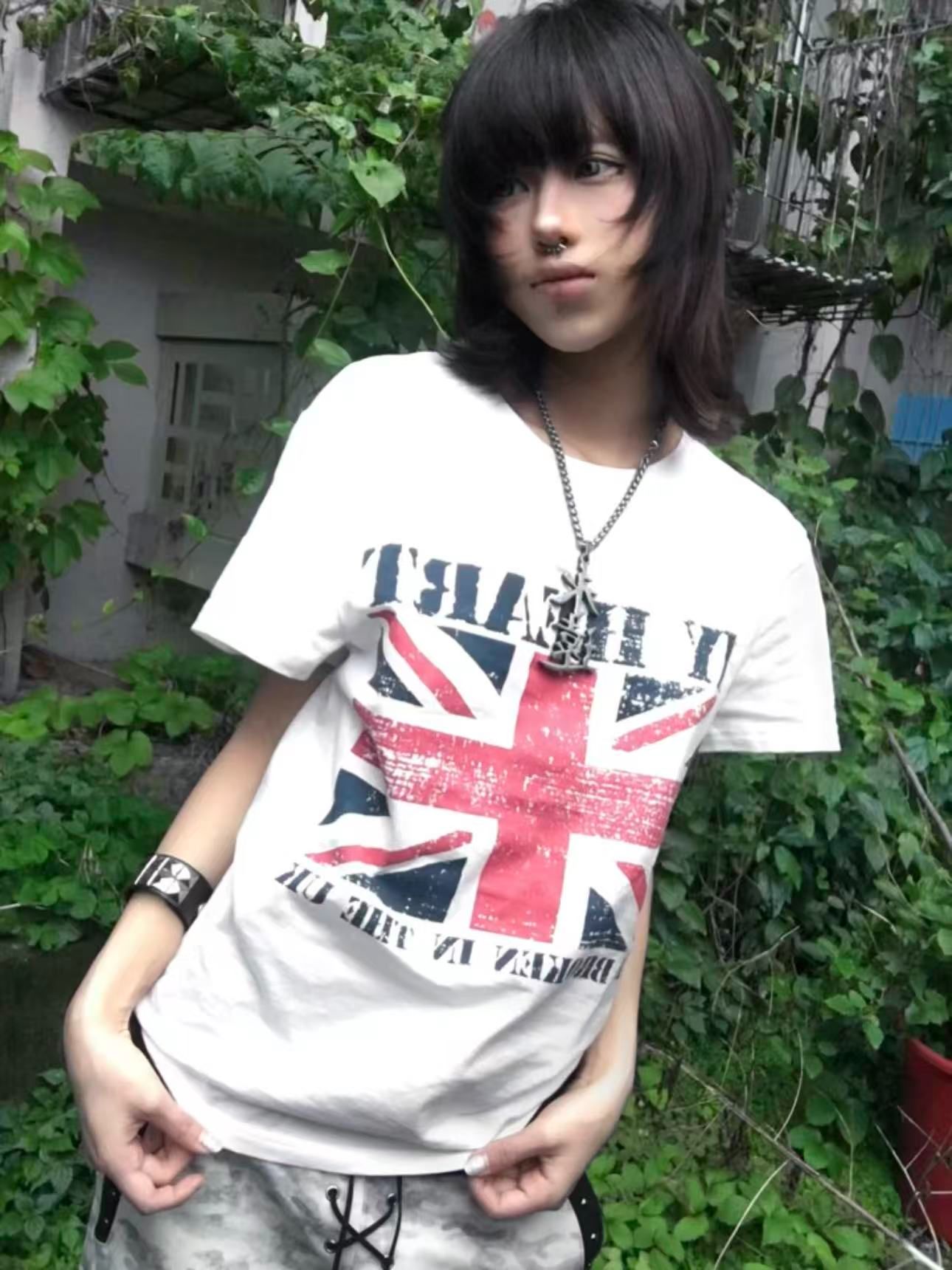 아메리칸 레트로 프린트 반팔 티셔츠 여성 여름 슬림해 보이는 캐주얼 맨위