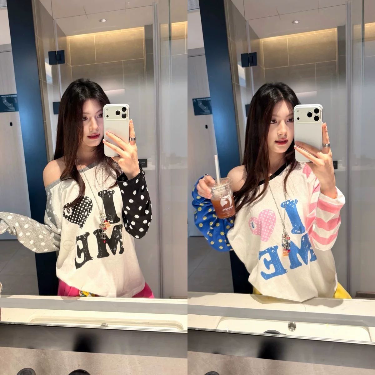 아메리칸 배색 레트로 별 패치워크 프린트 다용도 여름 자외선 차단 블라우스 디자인 긴팔 티셔츠 루즈핏 맨위