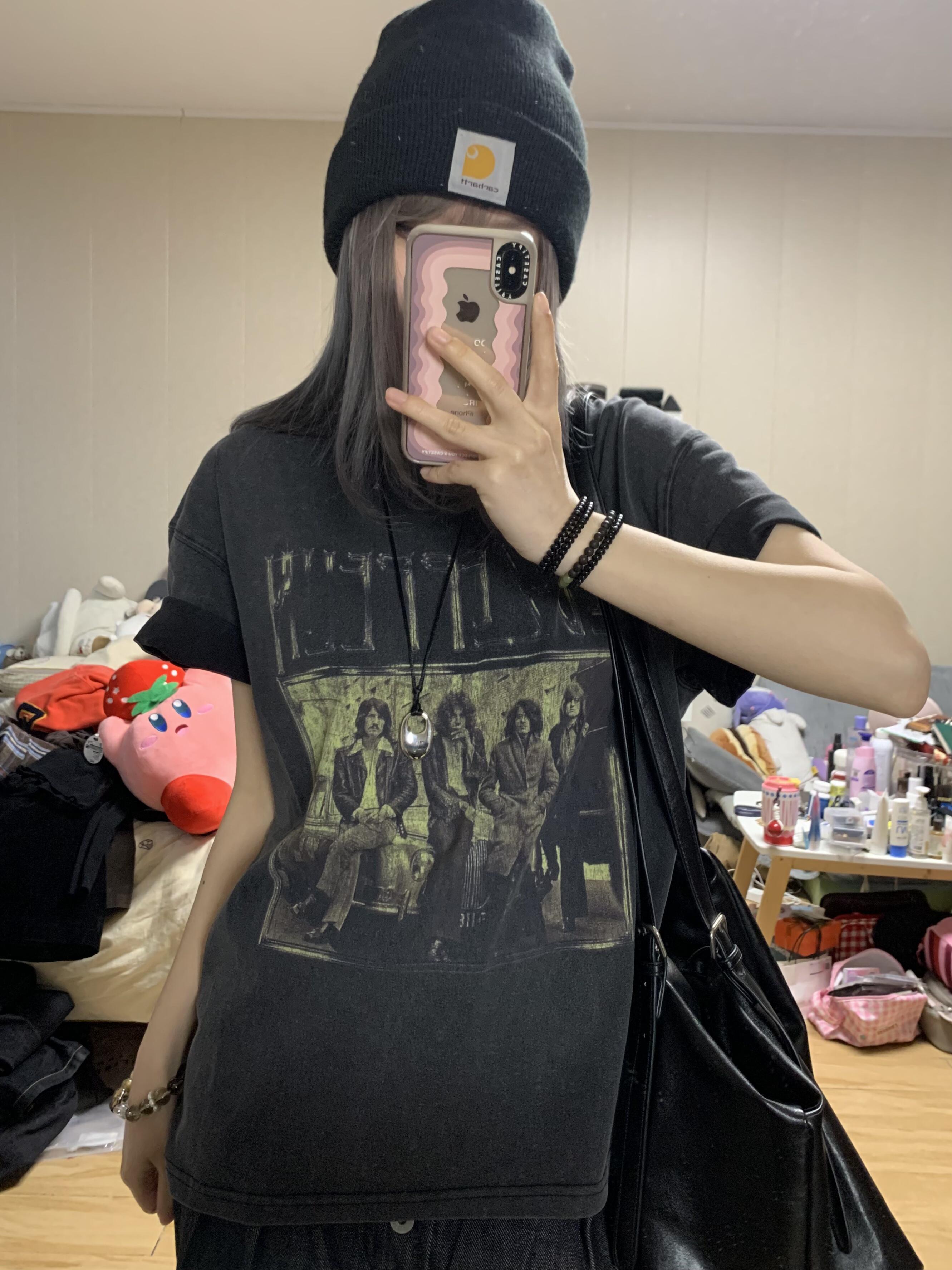아메리칸 레트로 oversize 반팔 티셔츠 여성 여름 ins 조수 브랜드