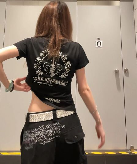 아메리칸 레트로 프린트 반팔 티셔츠 여성 여름 몸매 가꾸기 캐주얼 맨위