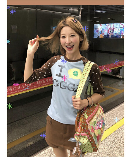 프린트 40 순면 오스트리아 세대 서울 220g 유럽 한 패션 디자인 새로운 반팔 티셔츠 여성