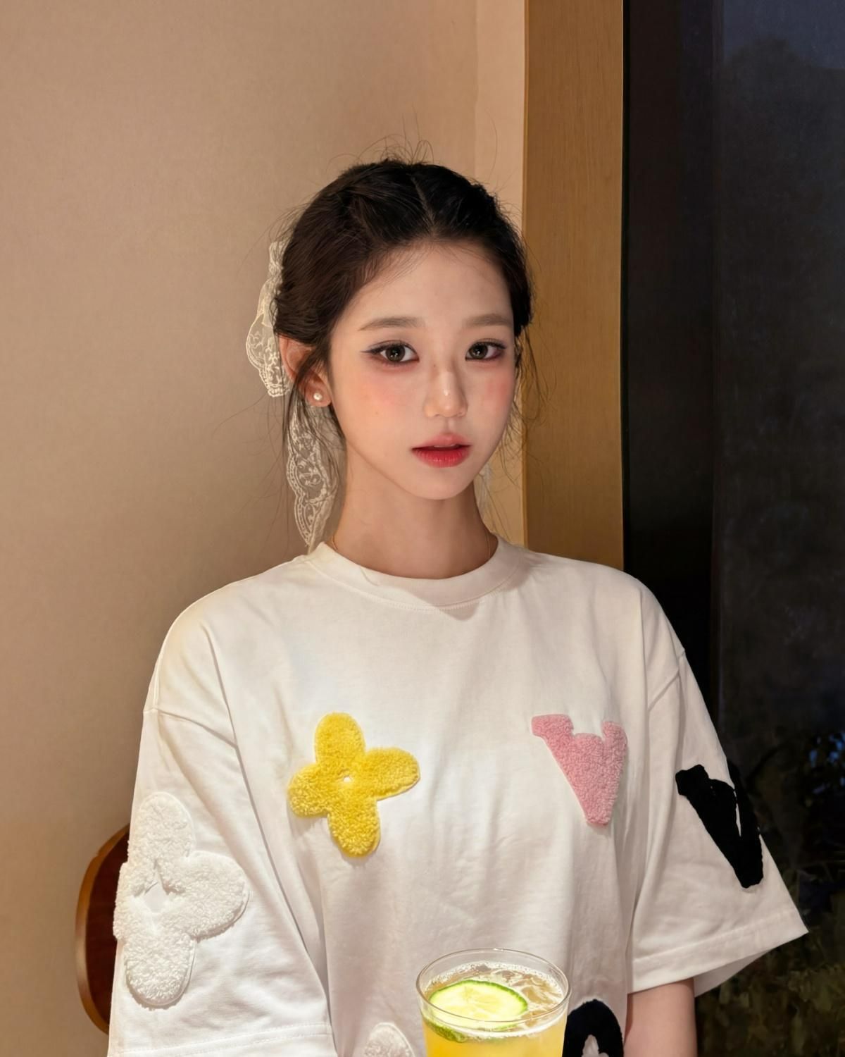 19 지점 220 그램 순면 수건 자수 티셔츠 루즈핏 여성용 짧은 소매 조수 브랜드 높음 거리 아메리칸 여름 새로운