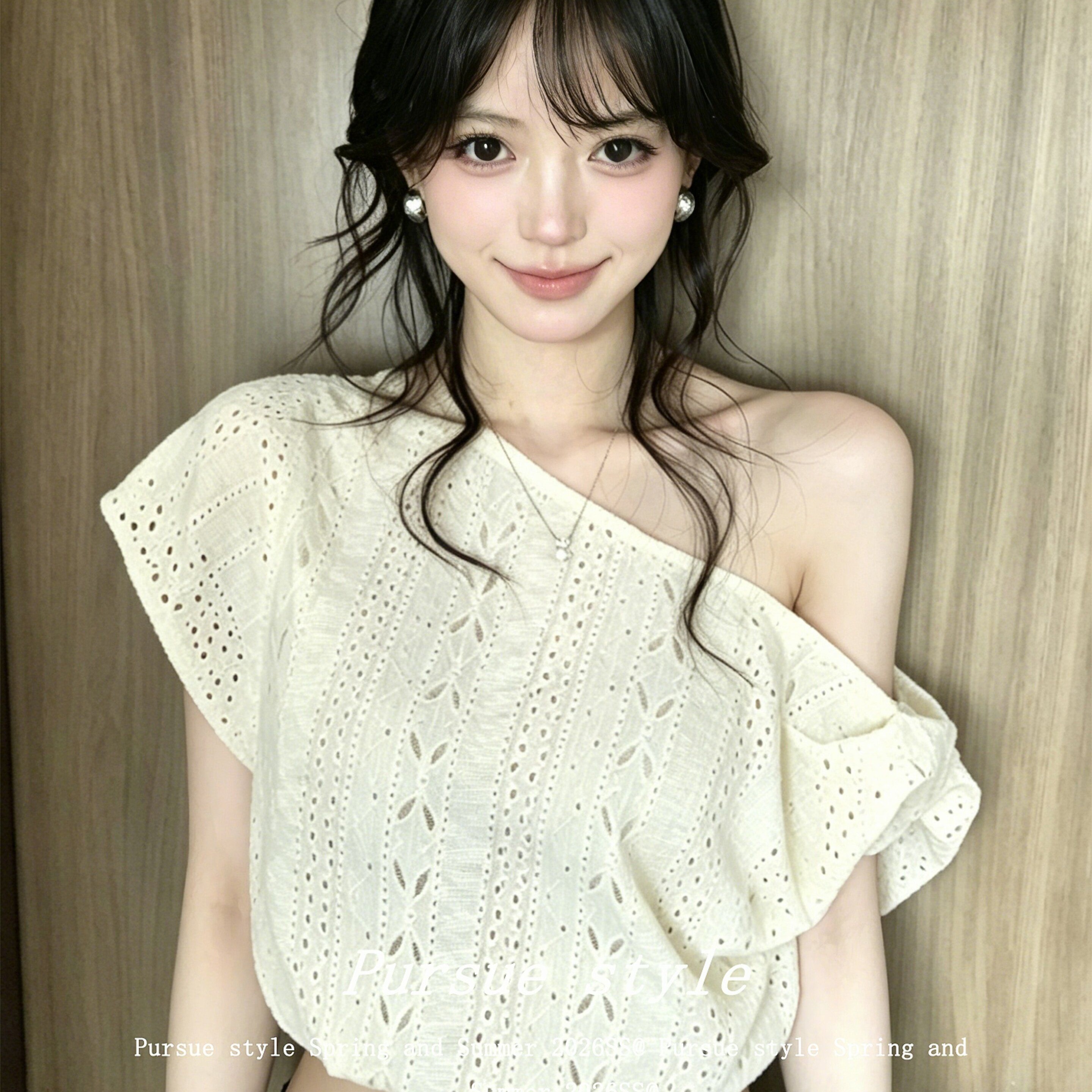 여성의 아파트 꿀 비스듬한 얼라이언스 한 부서 비스듬한 어깨 티셔츠 여성 여름 자카드 자수 비틀림 반팔 디자인 센스 오프숄더 맨위