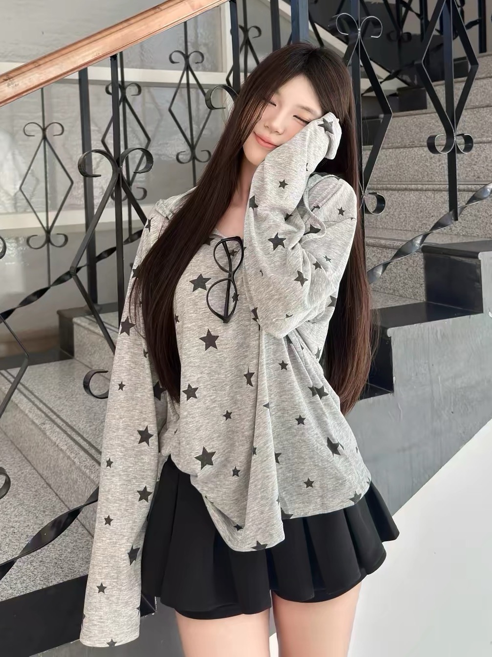 좋은 품질 원본 원단 눈꽃 얼음 차가운 면 유럽 한 패션 디자인 별 새로운 후드 맨위 여성