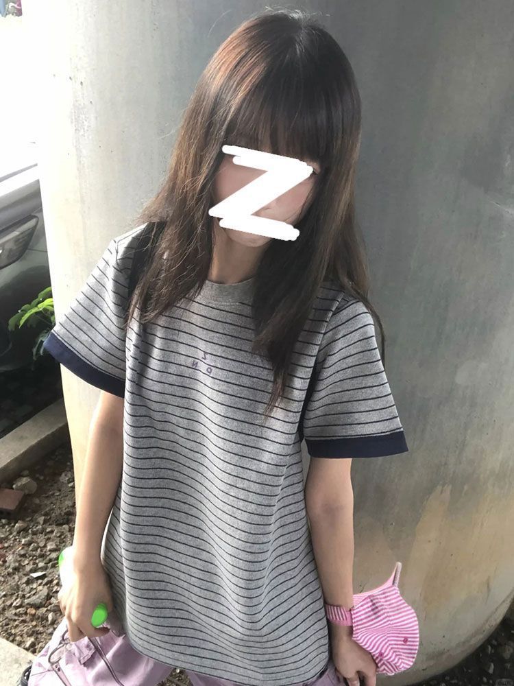 60 면 40 폴리 에스터 이후 패키지 자수 알파벳 스트라이프 반팔 티셔츠 남녀