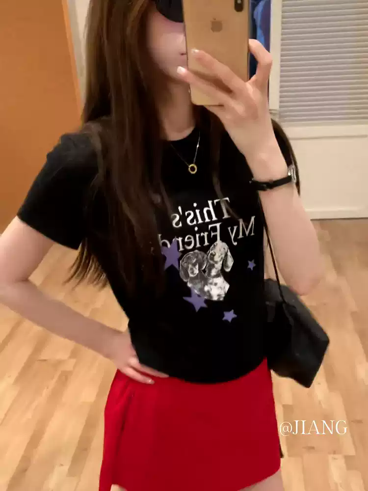 순면 40 220 그램 92 면 8 암모니아 Lun 긍정적 인 어깨 반팔 티셔츠 여성 프린트