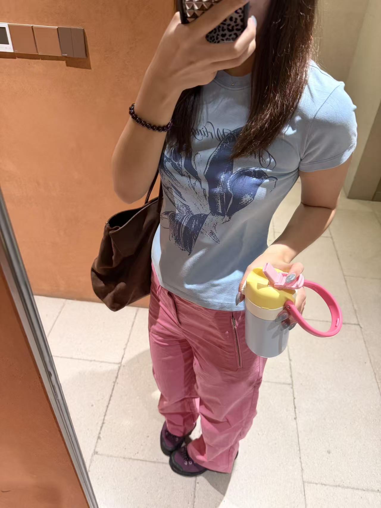 40 230 크 92 면 8 암모니아 Lun 한국 스타일 새로운 긍정적 인 어깨 프린트 반팔 티셔츠 여성