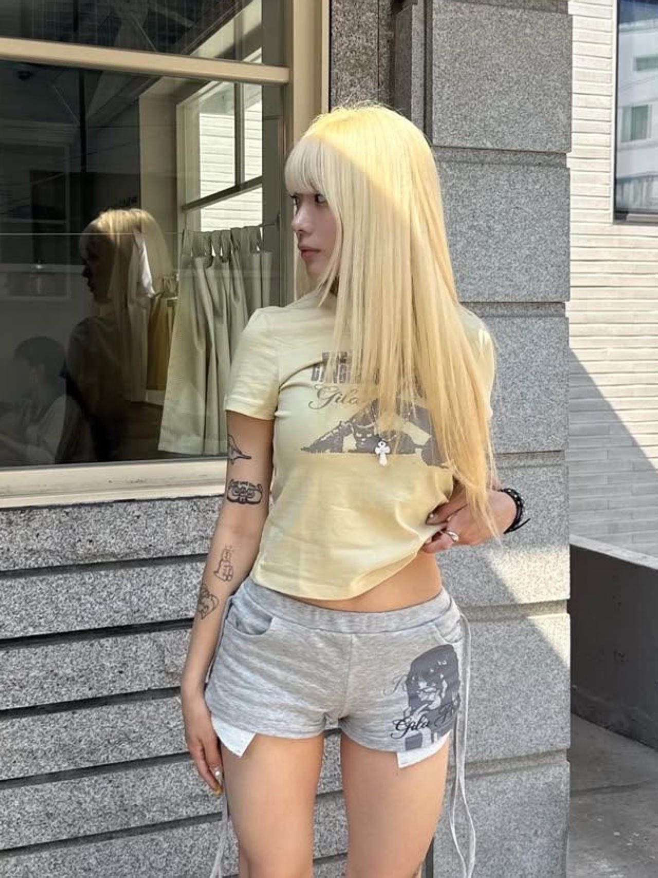 아메리칸 레트로 순면 프린트 반팔 티셔츠 여성 여름 몸매 가꾸기 캐주얼 맨위