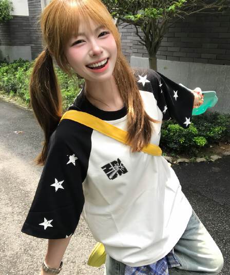 원본 삽입 어깨 소매 19 지점 220 그램 순면 프린트 반팔 티셔츠 여성