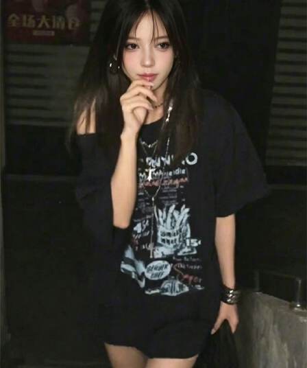 220 그램 92 면 8 암모니아 Lun 아메리칸 핫걸 비스듬한 어깨 알파벳 프린트 반팔 티셔츠 여성