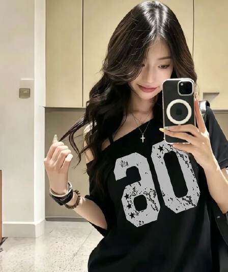 한 부서 순수한 욕망 오프숄더 반팔 티셔츠 슬림해 보이는 핫걸 디자인 센스 맨위