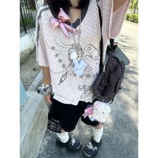 批发原版做工螺纹领口+后包边 印花球衣<b class='q'>V领</b>短袖女