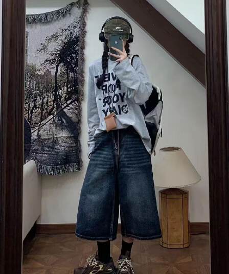 높은 품질 순면 200그램 21 빗질하다 정밀 프린트 가을 루즈핏 긴팔 티셔츠 여성