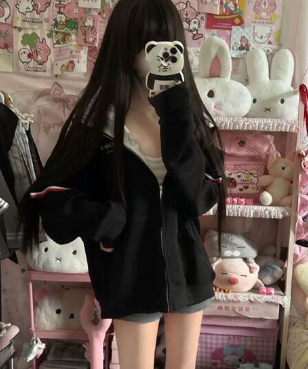 얇은 스타일 백금 지퍼 인사이드 펌프 이후 패키지 칼라 순수한 Mianhua 면 복합 후드티 여성