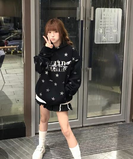 아메리칸 레트로 순수한 Mianhua 면 복합 자수 후드티 m-2xl