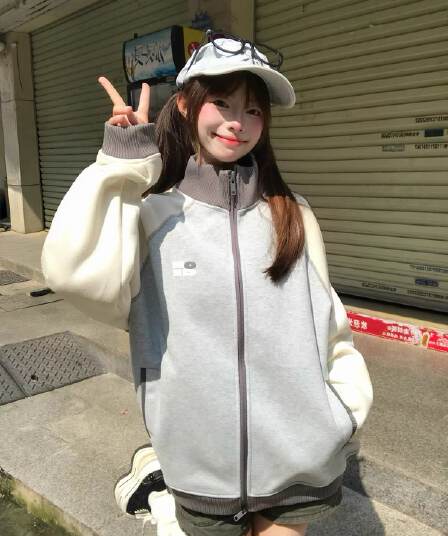 얇은 스타일 원본 공예 포밍 광저우 원본 원단 순수한 Mianhua 면 복합 후드티 여성