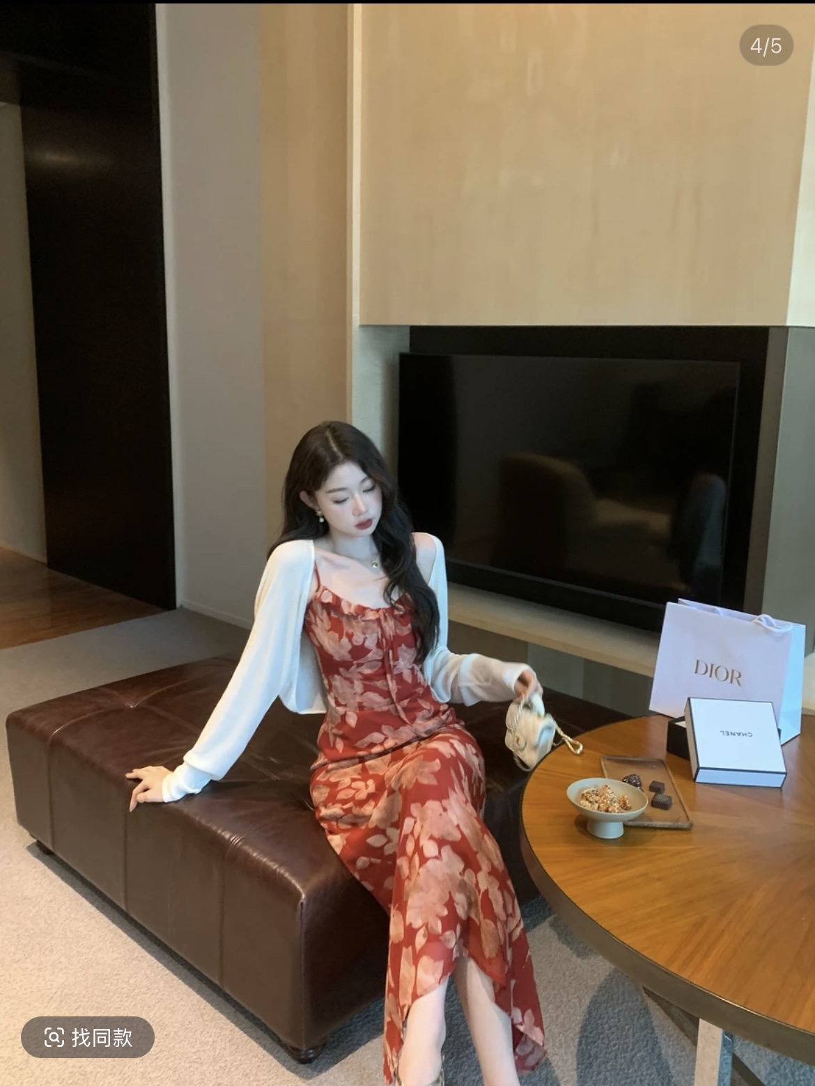 eia 하나 야오 홍당무 꽃 바다 레트로 밝은 품격 디스플레이 화이트 꽃무늬 드레스 프랑스식 슬림해 보이는 롱 스커트 여름
