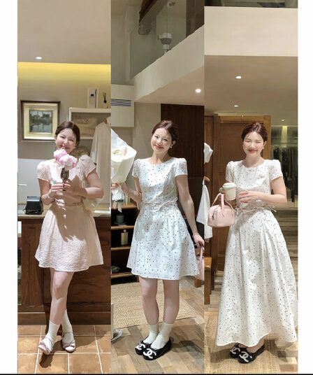 화재 화재 한여름 가볍게 한 부서 나비 매듭 허리 홀로우 아웃 드레스 l44624hh6l44697hh6
