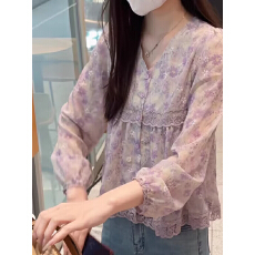 批发碎花<b class='q'>雪纺</b><b class='q'>衬衫</b>女士装春秋季2026新款宽松气质上衣漂亮小衫长袖<b class='q'>衬衣</b>