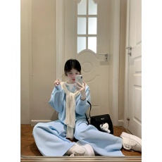 批发早秋韩系慵懒风休闲套装女秋季时尚宽松洋气上衣<b class='q'>裤子</b>两件套